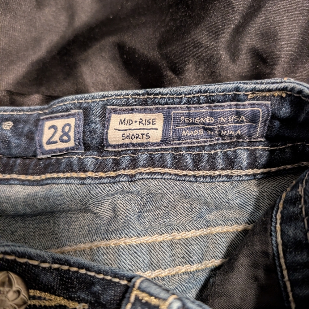 Miss Me Dark Blue Embellished Denim Shorts - Picture 3 of 3